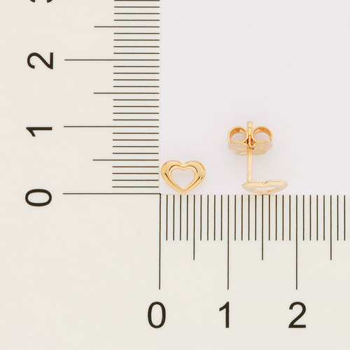 Detalhes do Brinco Coração Vazado Folheado A Ouro 18k Rommanel 527141 527141
