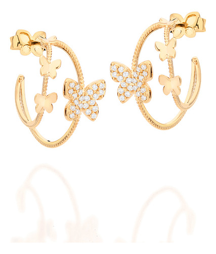 Brinco Meia Argola Com 4 Fios Trabalhados Co 527184 527184 em Oferta na Shopee