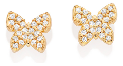 Brinco Formato Borboleta Cravejado Por 44 Zi 527215 527215