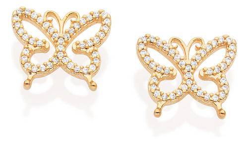Brinco Formato Borboleta Cravejado Por 86 Zi 527235 527235 em Oferta na Shopee