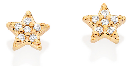 Brinco Formato Estrela Cravejado Por 12 Zirc 527251 em Oferta na Shopee