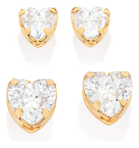 Kit Brinco Composto Por Um Par Com 2 Zircôn 527266 527266 em Oferta na Shopee