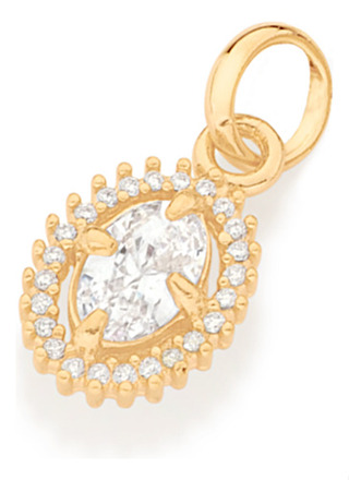 Pingente Formato Oval, Cravejado Por 24 Zirc 542458 542458 em Oferta na Shopee