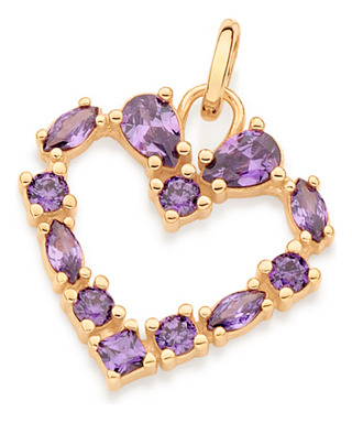 Pingente Formato Coração Cravejado Por 5 Z 542634 542634 em Oferta na Shopee