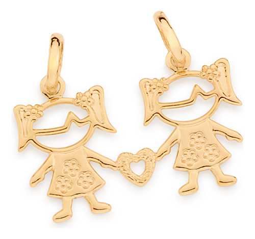 Pingente Formato Duas Meninas Unidas Por Cor 542645 542645 em Oferta na Shopee