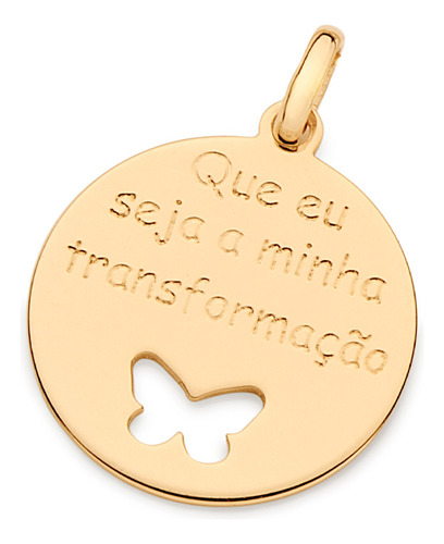 Pingente Medalha Com Borboleta Vazada E Escr 542658 542658 em Oferta na Shopee