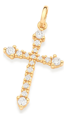 Pingente Formato Cruz Cravejado Por 5 Zircô 542663 542663 em Oferta na Shopee
