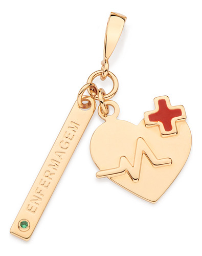 Pingente Formado Por Placa Com Escrita Enfer 542721 542721