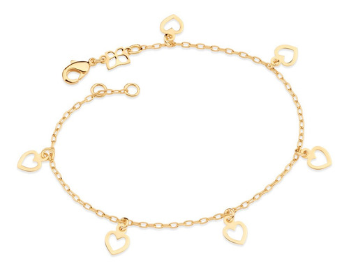 Pulseira Corações Vazados. Mede19 Cm Rommanel 552008 552008 em Oferta na Shopee