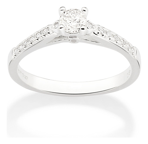 Anel Solitário Cravejado Por 14 Zircônias 810224 810224 em Oferta na Shopee