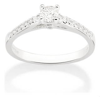 Anel Solitário Cravejado Por 14 Zircônias 810224 810224 em Oferta na Shopee