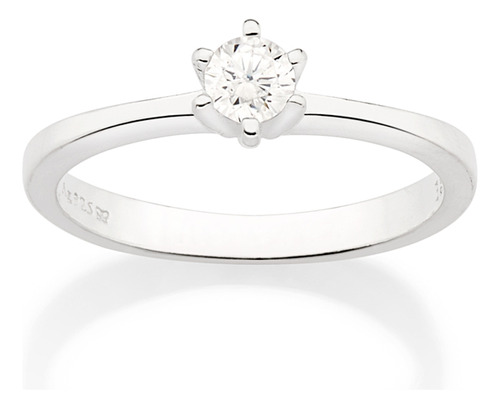 Anel Solitário Cravejado Por 1 Zircônia De 810229 810229 em Oferta na Shopee