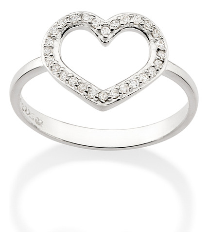 Anel Skinny Formato Coração Cravejado Por 810239 810239 em Oferta na Shopee