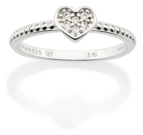 Anel Skinny Com Coração Cravejado Por 6 Zi 810247 810247 em Oferta na Shopee