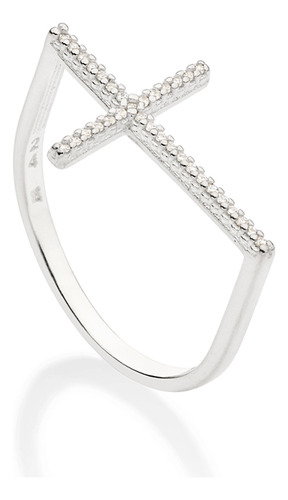 Anel Skinny Com Cruz Cravejada Por 29 Zircô 810269 810269 em Oferta na Shopee