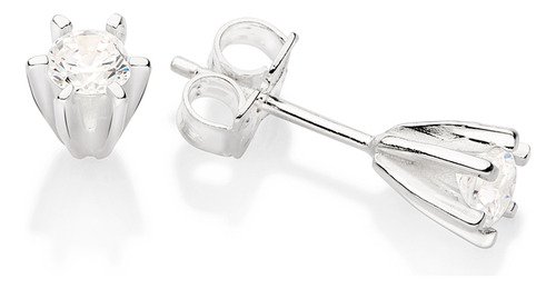 Brinco Solitário Cravejado Por 2 Zircônias 820138 820138 em Oferta na Shopee