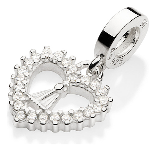 Berloque Composto Por Coração Cravejado Po 840091 840091 em Oferta na Shopee