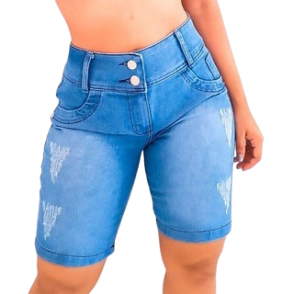 Short Feminino Jeans Claro Ciclista,BRENDOSKI MULTIMARCAS