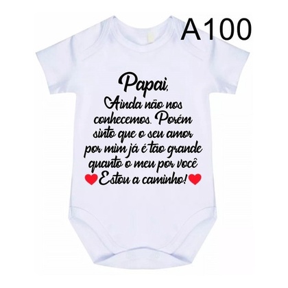 Body Bebê Personalizado Papai Estou A Caminho A100