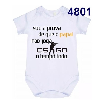 Roupa Body Bebê Sou A Prova Que Papai Não Joga Cs Go  C-4801 em Oferta na Shopee