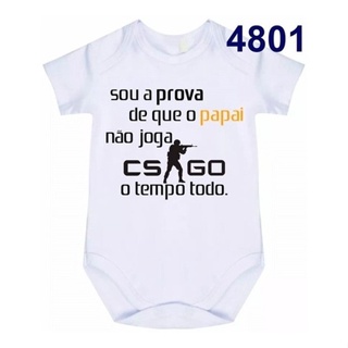 Roupa Body Bebê Sou A Prova Que Papai Não Joga Cs Go  C-4801 em Oferta na Shopee