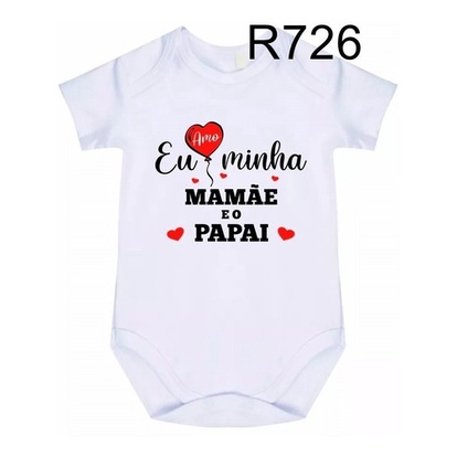 Roupa De Bebê Body Personalizado Amo Papai E Mamãe R726