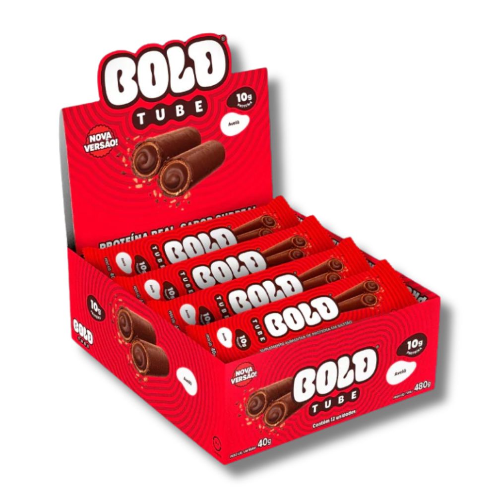 Barra de Proteína Avelã Bold Tube (Cx c/12 un de 40g) em Oferta na Shopee