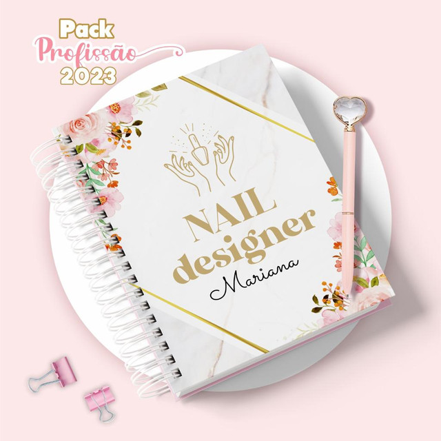 Agenda De Agendamento 2026 Manicure Personalizado com Nome 200 Páginas Pautadas, Ou Anual 2 Dias Por Páginas