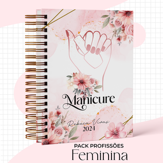Agenda De Agendamento Manicure Personalizado com Nome 200 páginas 2026 (SEM DATA)