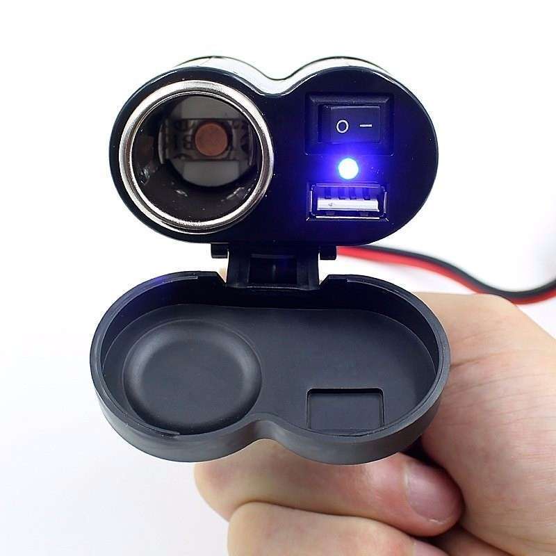 Tomada Usb para Moto Carregador Celular Gps Acendedor Cigarro