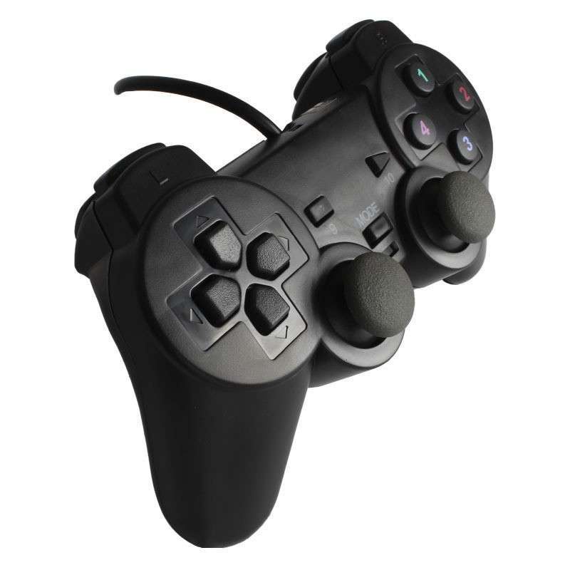 Controle Play Station USB Dupla Vibração Anti - Derrapante Com Cabo 1,70mt