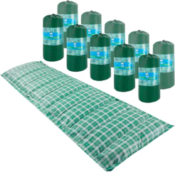 Kit 10 Colchonetes Solteiro 190x60cm Com Bolsa Para Transporte Xadrez Verde