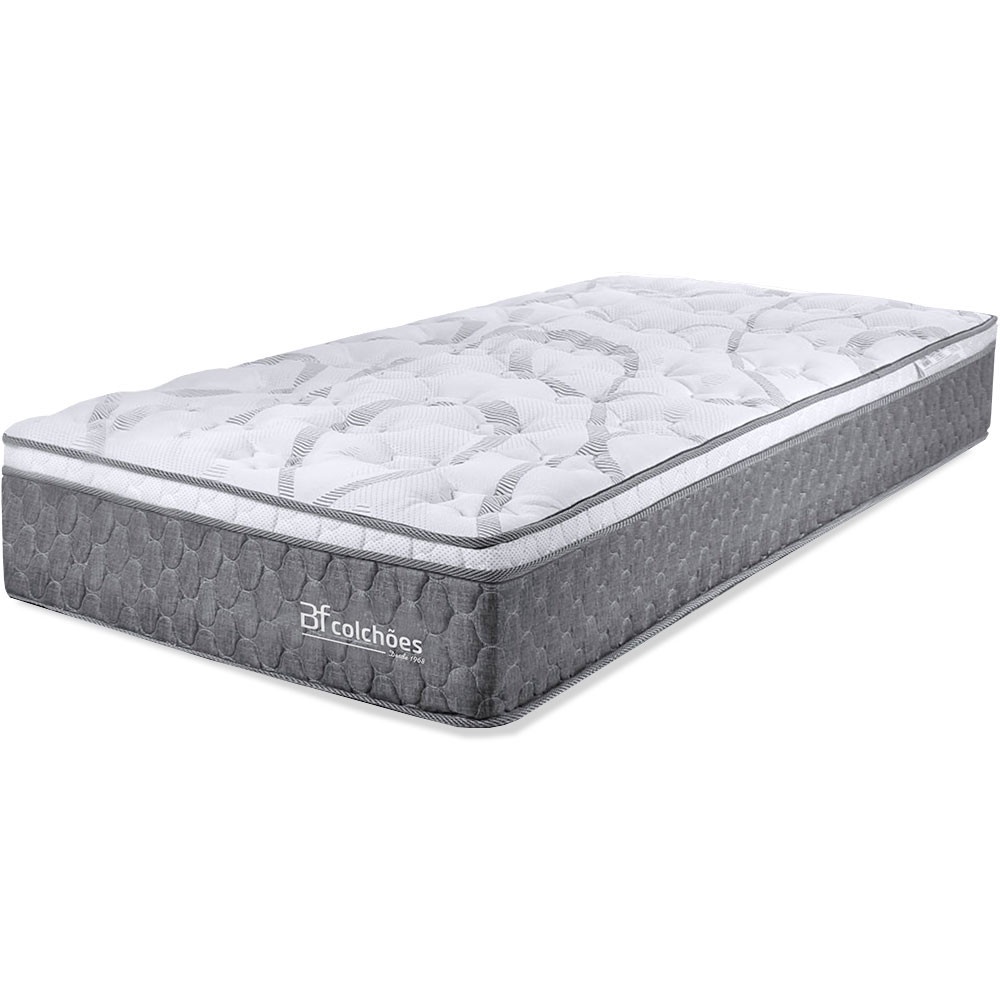 Colchão Solteiro Molas Ensacadas e Pillow Top de Espuma Viscoelástico 88x188x27cm BF Colchões em Oferta na Shopee