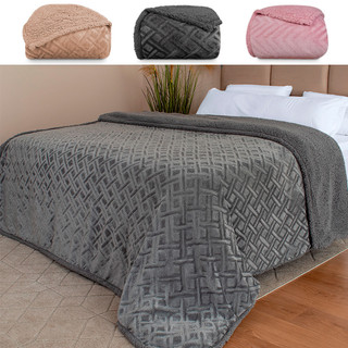 Coberdrom Edredom Manta Queen Aveludado com Sherpa Soft Dupla face - BF Colchões em Oferta na Shopee
