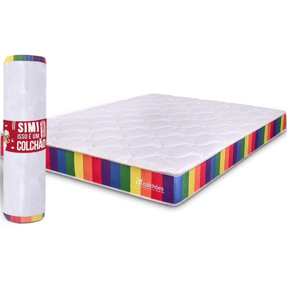 Colchão Casal D33 A Vácuo Ortopédico Espuma Certificada 138x188x17cm BF Colchões - Home & Living