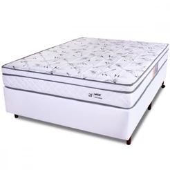 Cama Box Viúva Colchão Molas Ensacadas com Pillow e Box Courvin 128x188x55cm BF Colchões