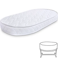 Colchão para Moisés Oval de Berço Infantil Bebê Antialérgico 138x68x10cm BF Colchões