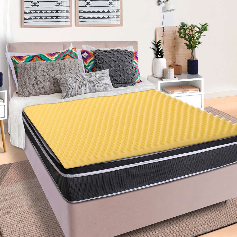 Pillow Top Casal Massageador Casca de Ovo Espuma D23 138x188x3,5cm - BF Colchões em Oferta na Shopee