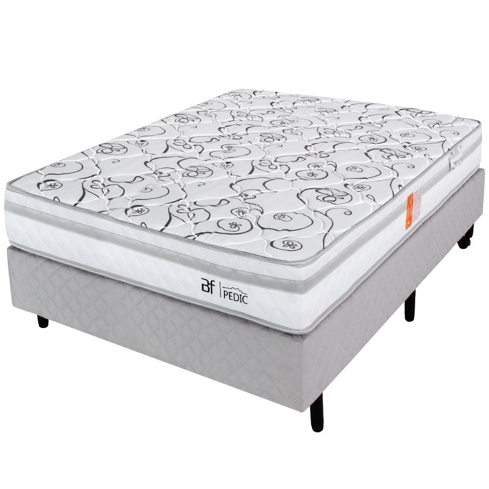 Cama Box Casal com Colchão Dupla Face Ortopédico Firme 138x188cm BF Colchões em Oferta na Shopee