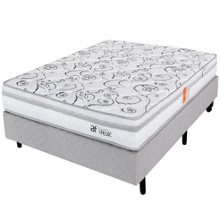 Cama Box Casal com Colchão Dupla Face Ortopédico Firme 138x188cm BF Colchões