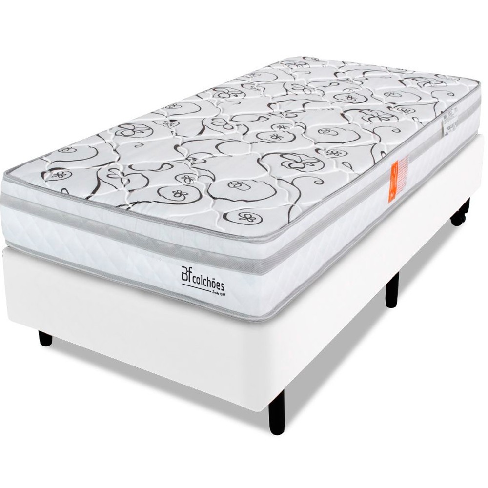 Cama Box Solteirão com Colchão Ortopédico Dupla Face Firme 97x203cm BF Colchões em Oferta na Shopee
