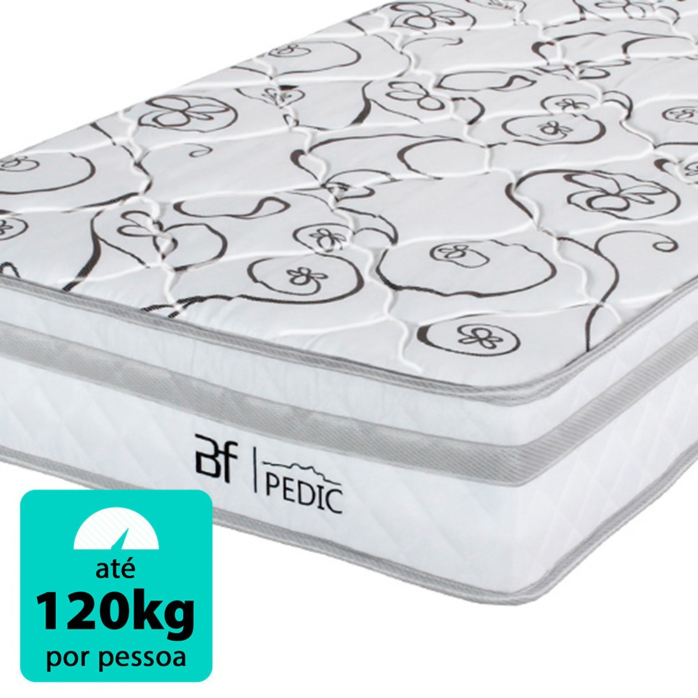 Detalhes do Colchão Solteirão Ortopédico Firme Espuma D28 97x203x24cm BF Colchões