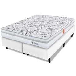 Cama Box Queen com Colchão Ortopédico Dupla Face Firme 158x198cm BF Colchões