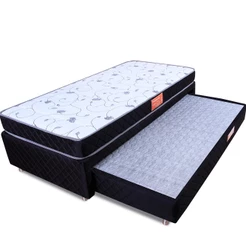 Colchão Solteirão D33 + Cama Box Colchão Auxiliar Bicama de Espuma 97x203x51cm BF Colchões