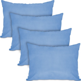 Kit 4 Travesseiros Fibra Siliconada Tecnologia Bloqueador Bacteriano 45x65 BF Colchões em Oferta na Shopee