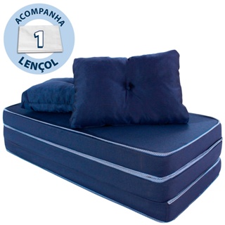 Puff Multiuso + Lençol e Travesseiro Casal 3 em 1 Tecido Bf Colchões em Oferta na Shopee