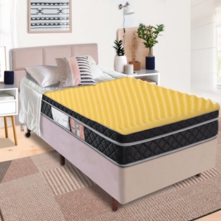 Pillow Top Solteiro Massageador Casca de Ovo Espuma D23 88x188x3,5cm - BF Colchões em Oferta na Shopee