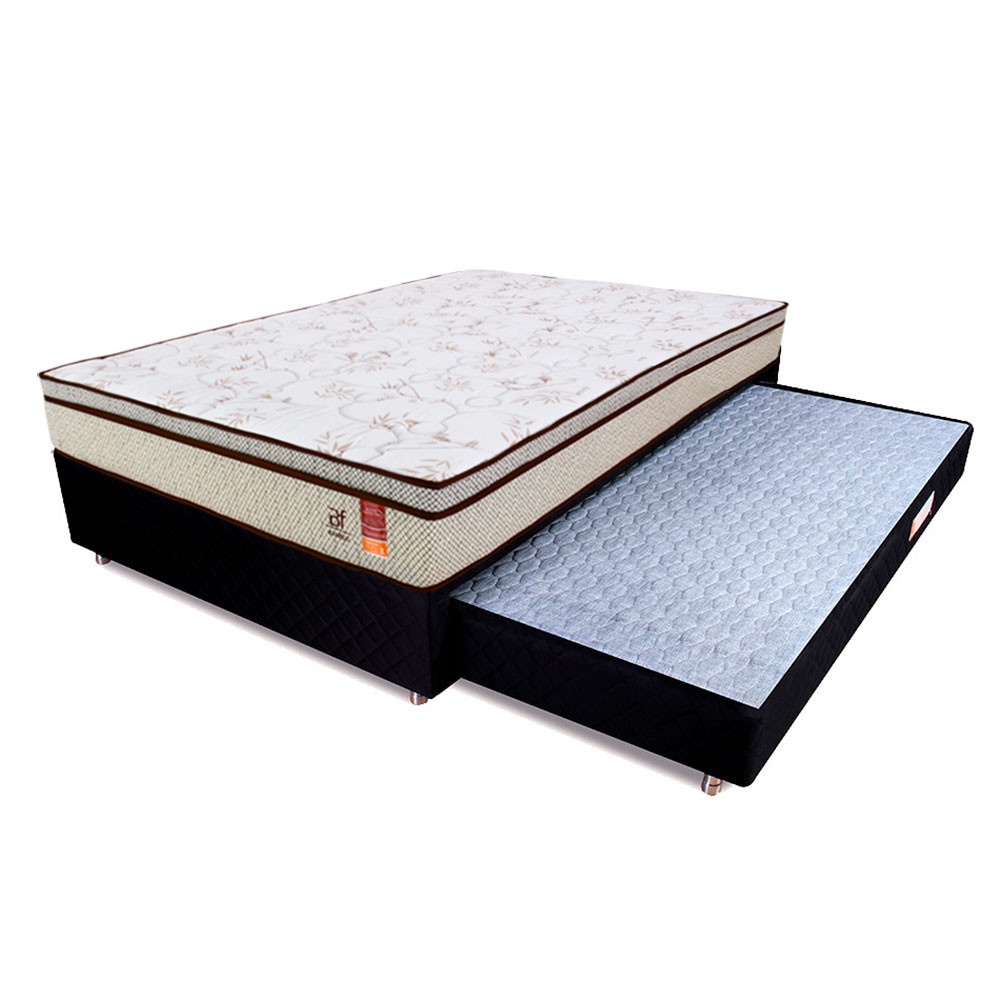Cama Box Colchão Casal Molas Ensacadas e Bicama Auxiliar de Espuma 138x188x55cm BF Colchões em Oferta na Shopee