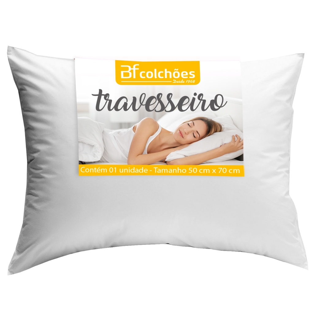 Travesseiro Macio de Fibras Siliconadas Lavável Toque Suave 50x70cm BF Colchões em Oferta na Shopee