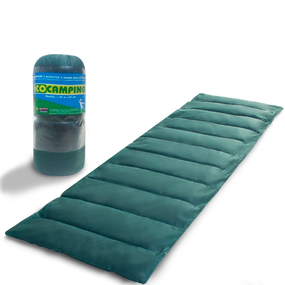 Colchonete Acampamento Camping Solteiro Pesca Retiro Ginástica 190x60cm Verde - Sports & Outdoors